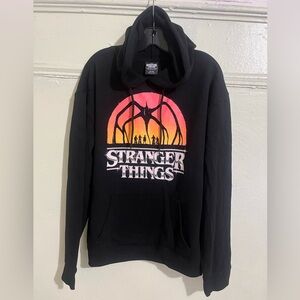 Stranger Things 5 One Last Strange Adventure Black Hoodie with Sunset Graphic